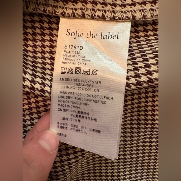 Sofie the Label Bows of Enchantment Mini Dress Puff Sleeve Brown Small NWT - Picture 14 of 16